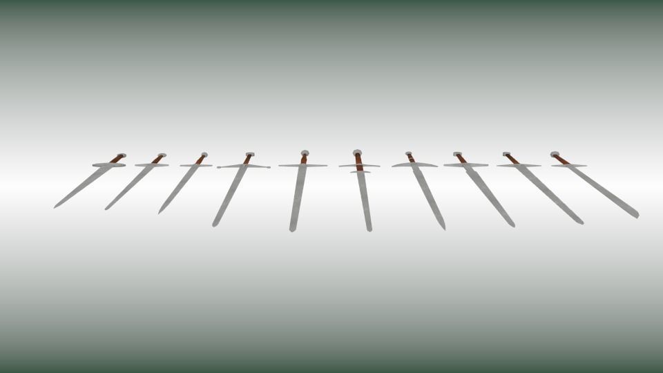 Sword collection six swords Low-poly 3D model_7