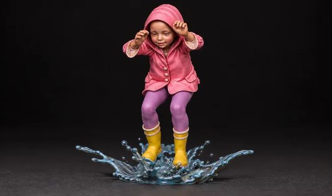 rain children girl 2