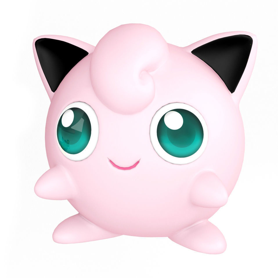 Pokemon Igglybuff Jigglypuff Wigglytuff Low-poly 3D model_4