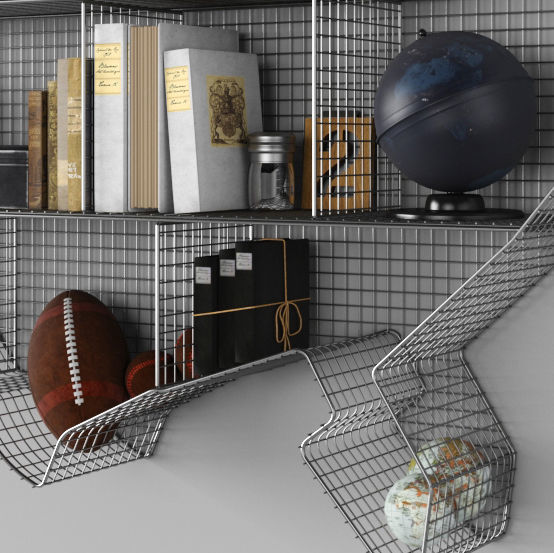 RH SHELF USA MAP ZINC 3D model_3