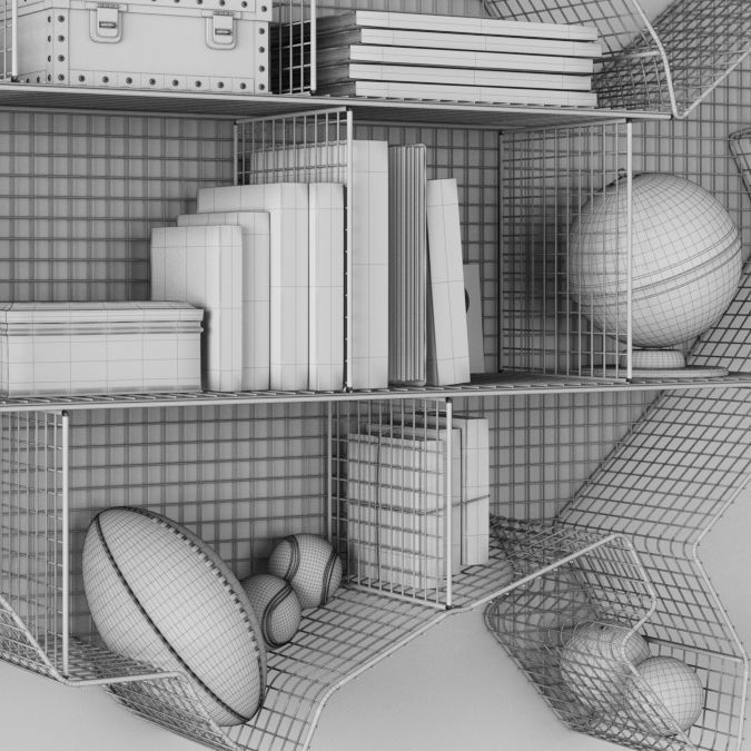 RH SHELF USA MAP ZINC 3D model_4