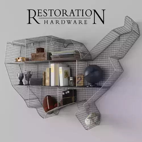 RH SHELF USA MAP ZINC