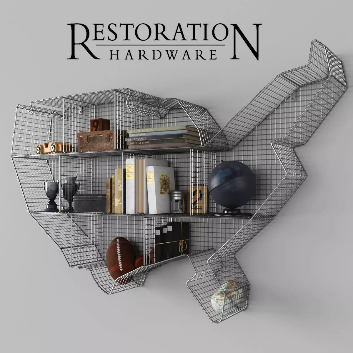 RH SHELF USA MAP ZINC 3D model_0