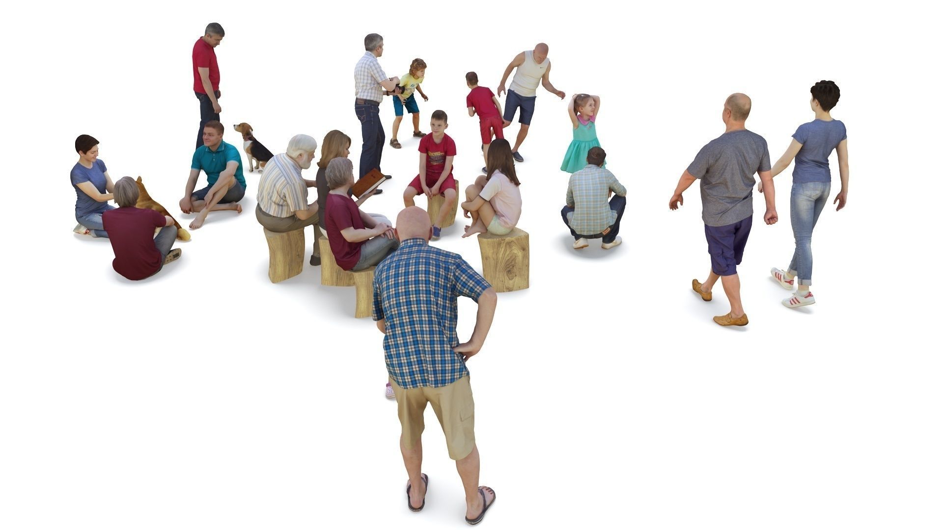 People Park Collection x20 Low-poly 3D model_4