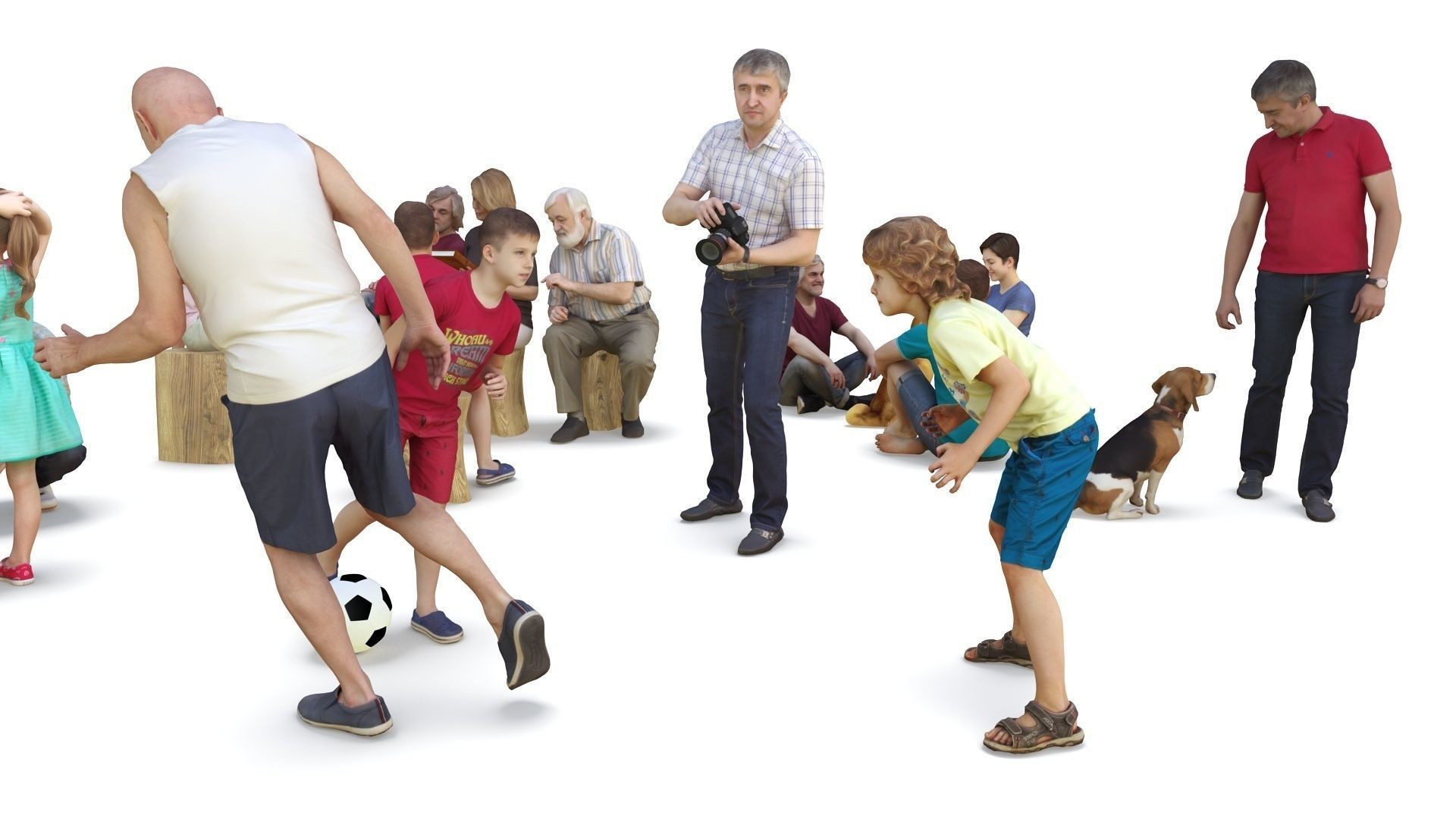 People Park Collection x20 Low-poly 3D model_11