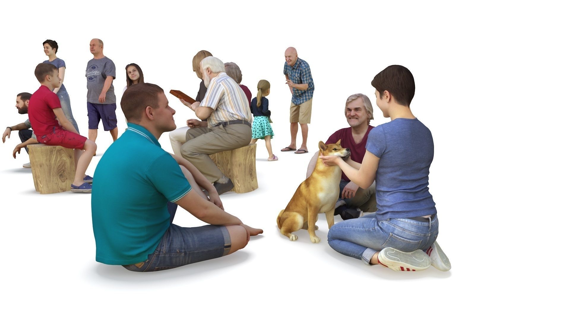 People Park Collection x20 Low-poly 3D model_8