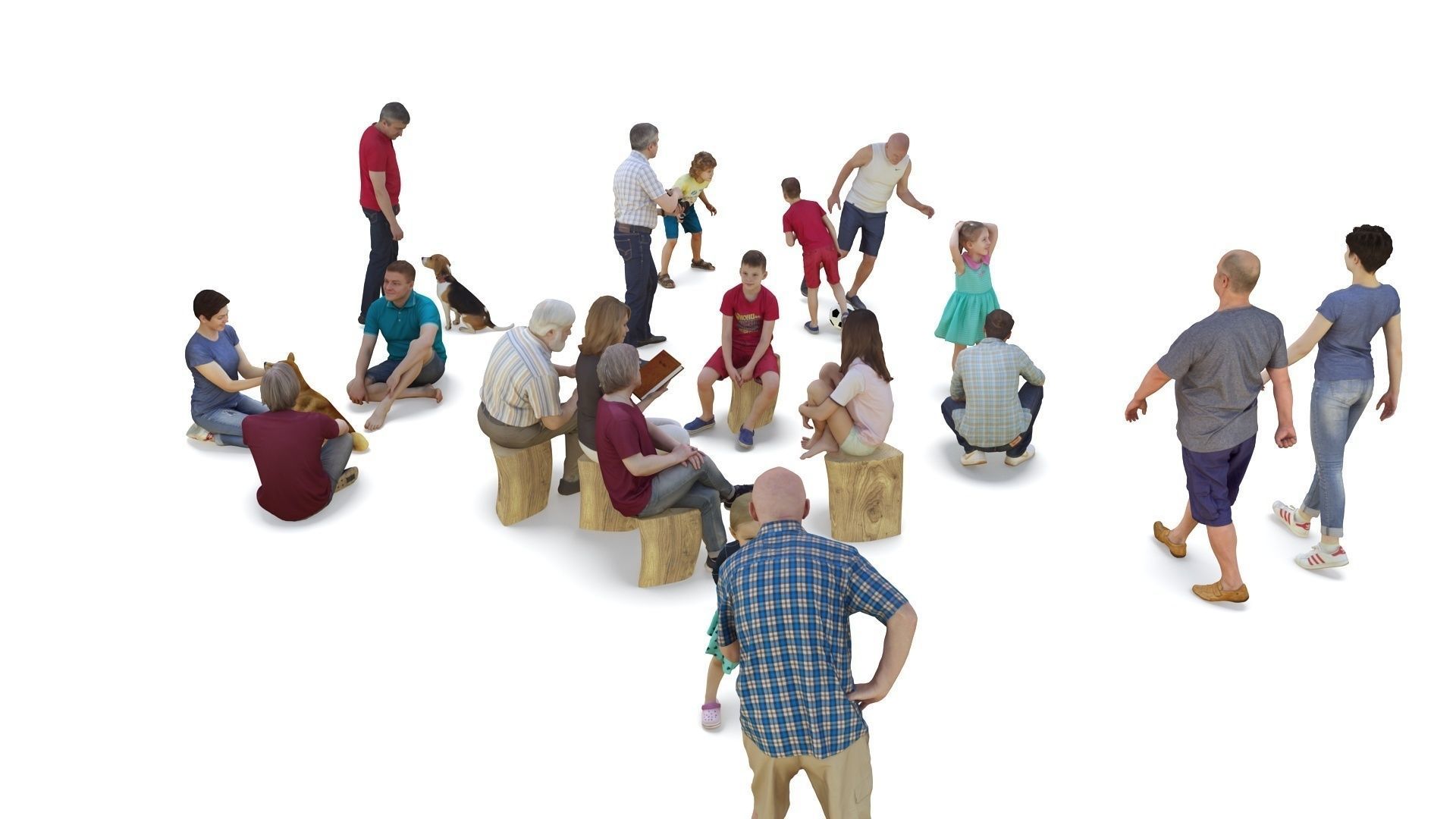 People Park Collection x20 Low-poly 3D model_5