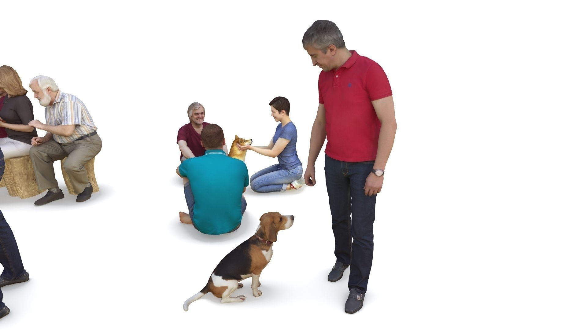 People Park Collection x20 Low-poly 3D model_12