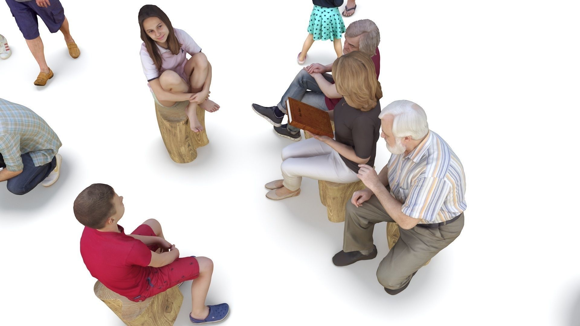 People Park Collection x20 Low-poly 3D model_9