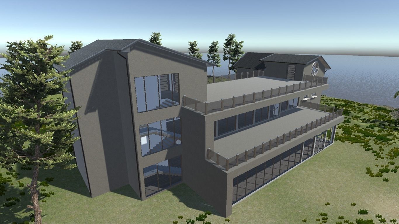 Modern Bungalow for Unity Free 3D model_5