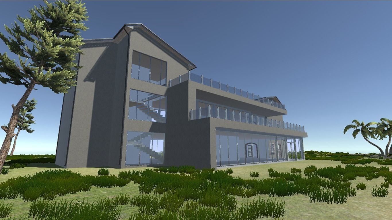 Modern Bungalow for Unity Free 3D model_30