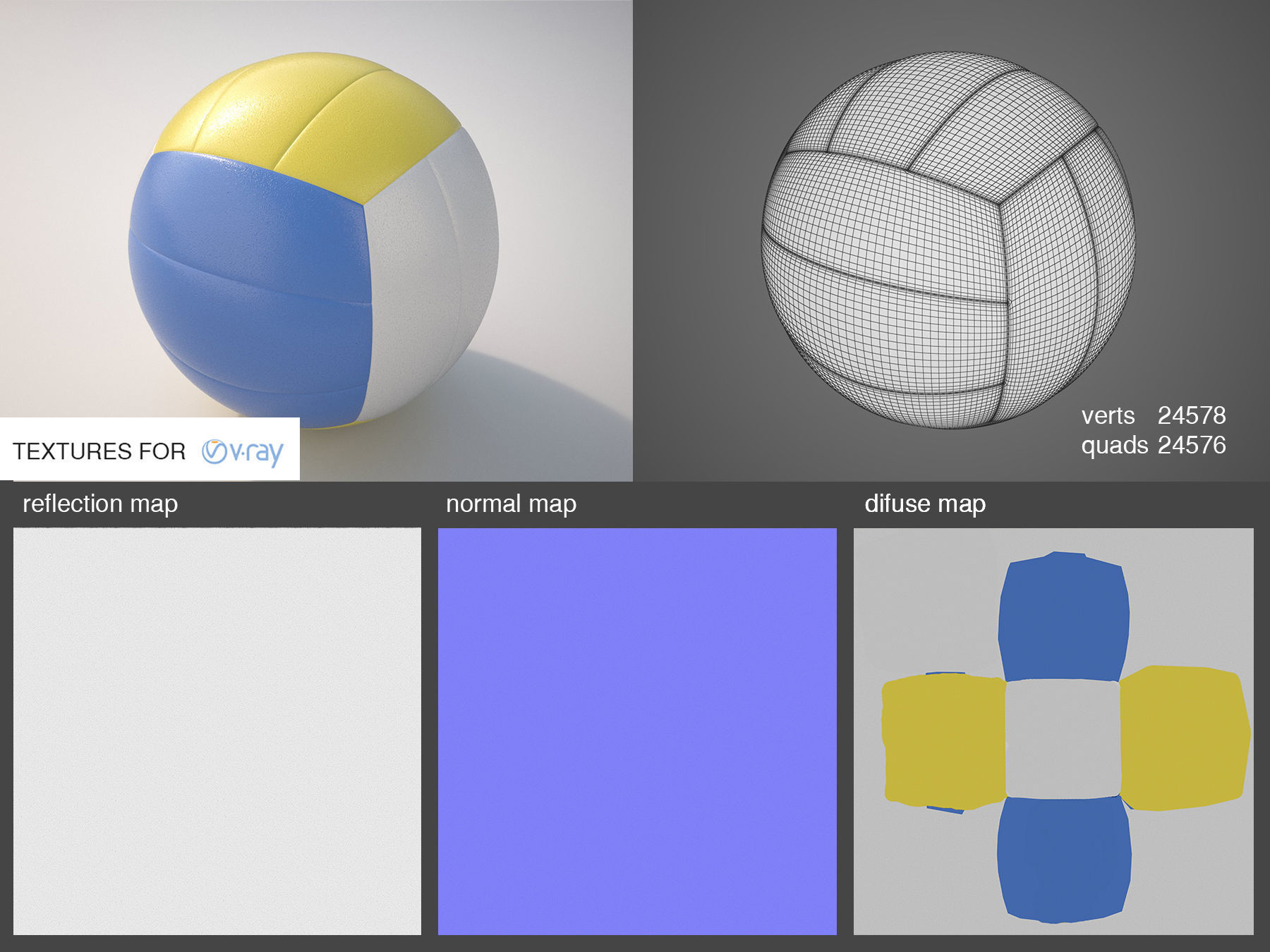 Volleyball ball 3D model_2