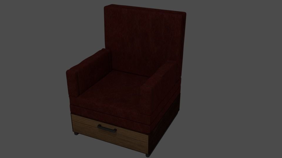 Old armchair Free 3D model_4