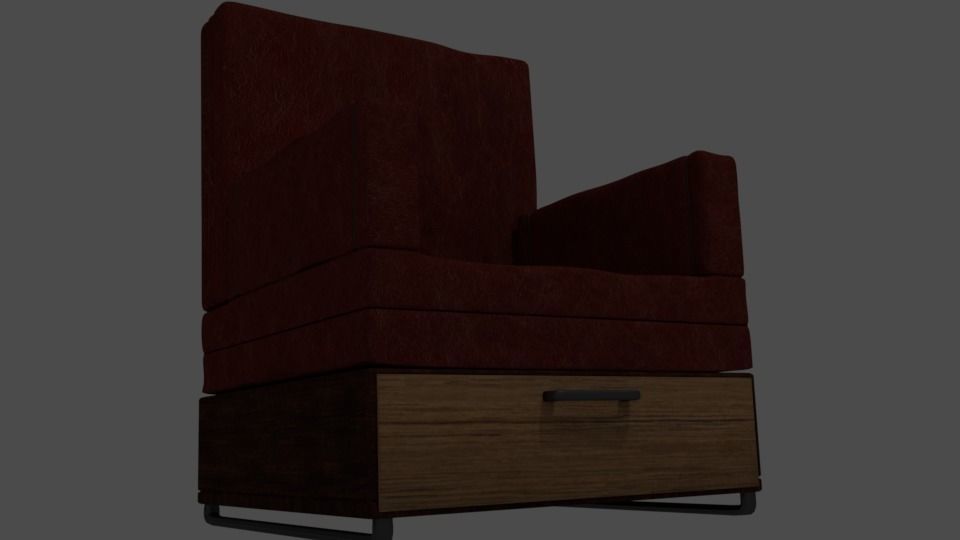 Old armchair Free 3D model_2