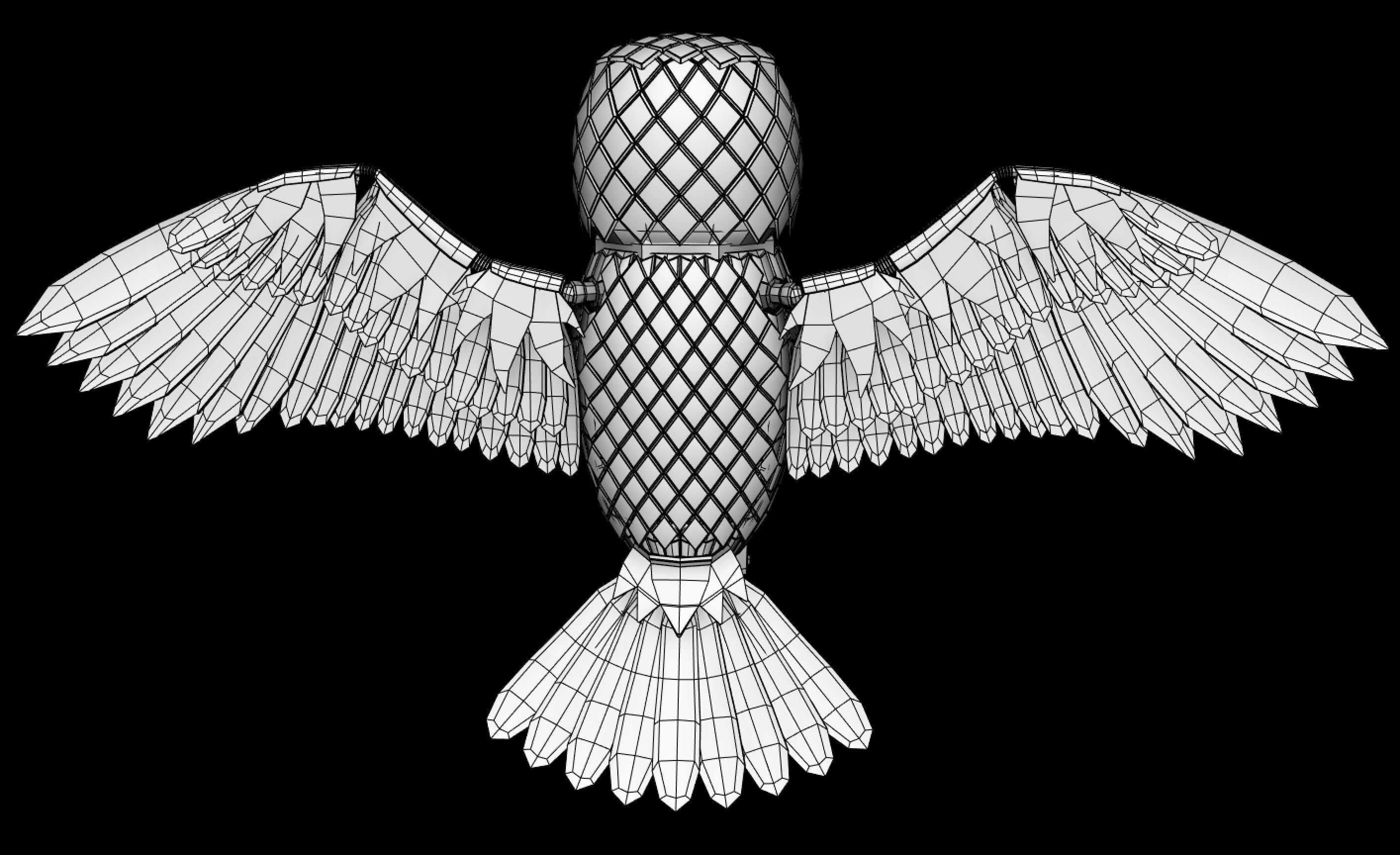 Bubo the Owl Low-poly 3D model_5