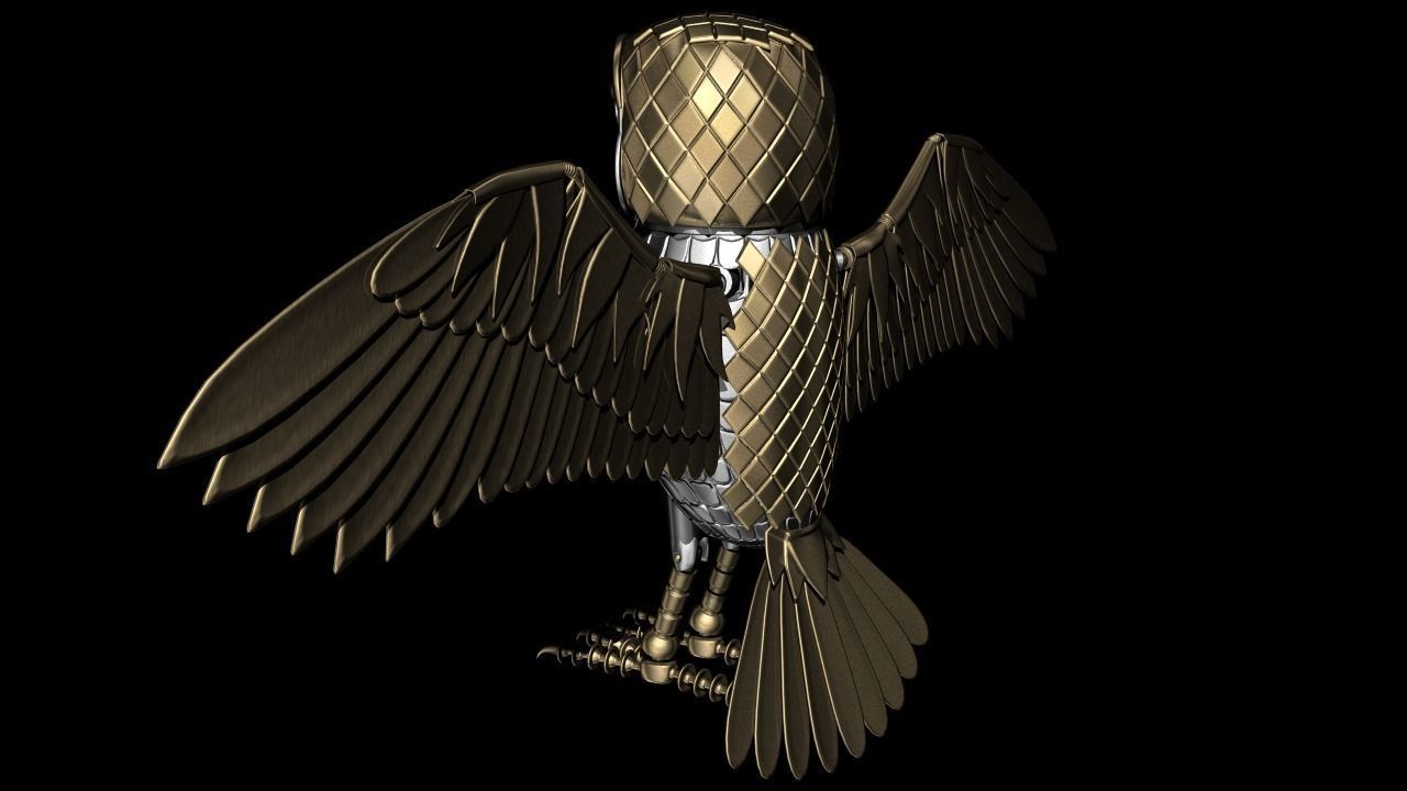 Bubo the Owl Low-poly 3D model_3
