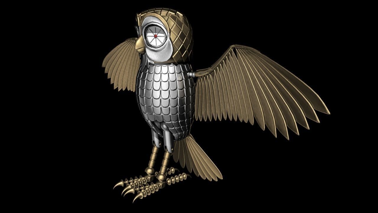 Bubo the Owl Low-poly 3D model_2