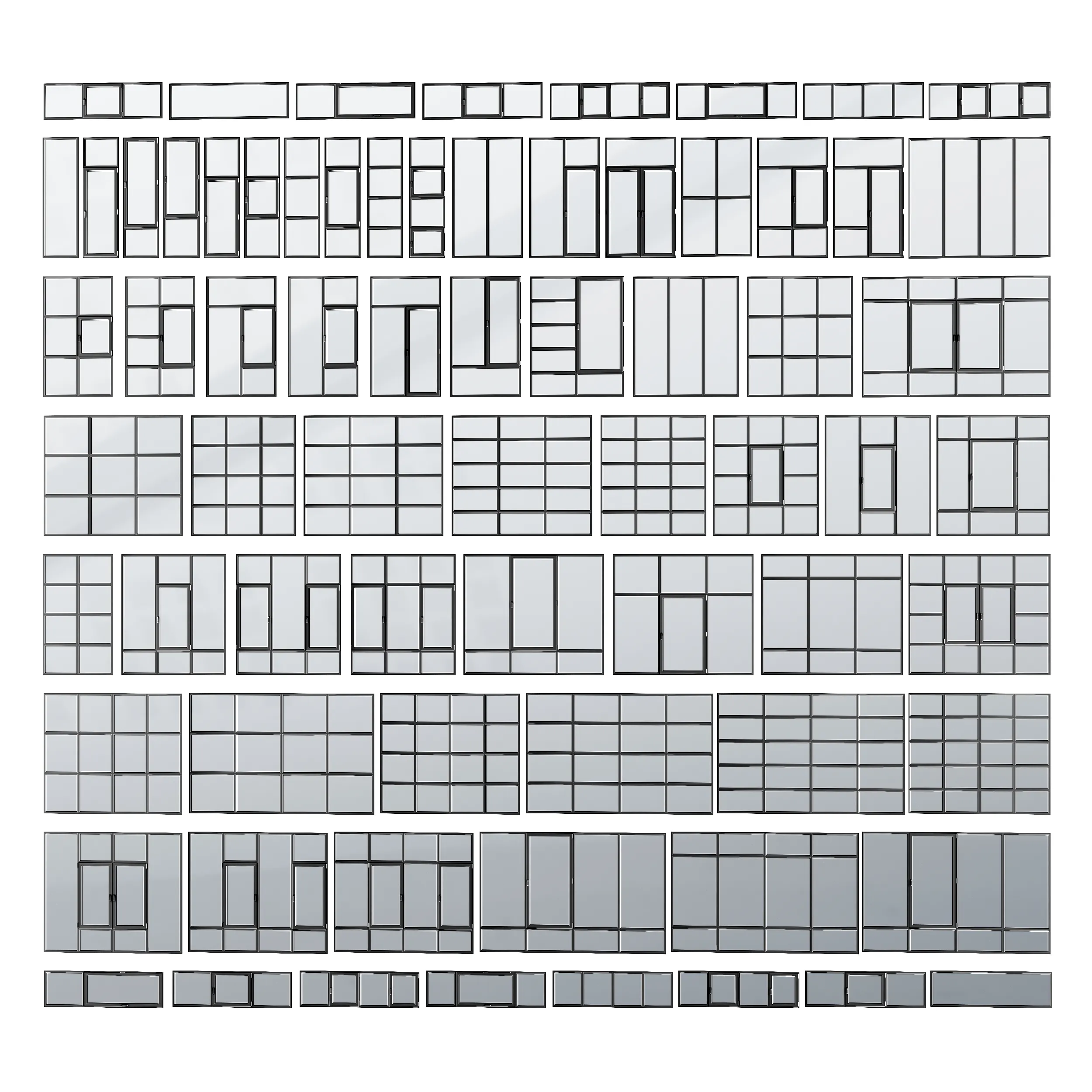 Window Model In Steel Windows and Doors Set 7 3D model | CGTrader