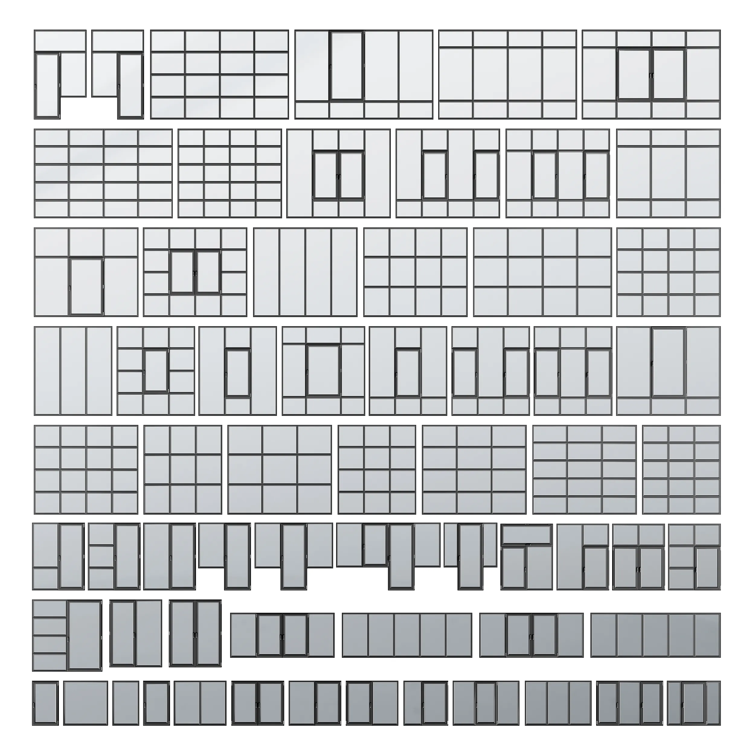 Window Model In Steel Windows and Doors Set 9 3D model | CGTrader