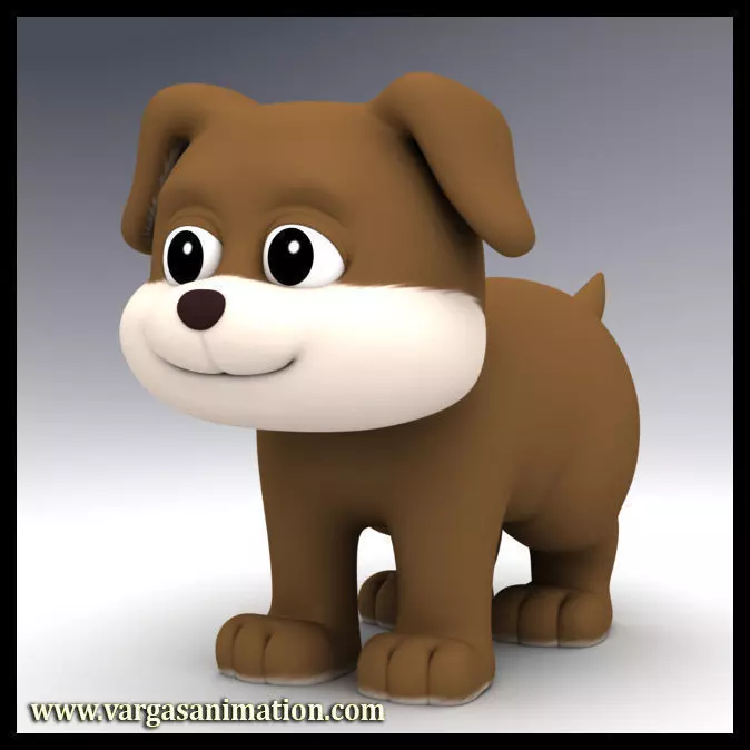 Cartoon Dog Low-poly 3D model