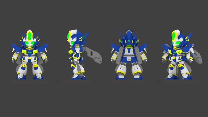 Super Mecha 12 - Wedzenger of Code Name 13TIK - 3D Print Ready 3D print model