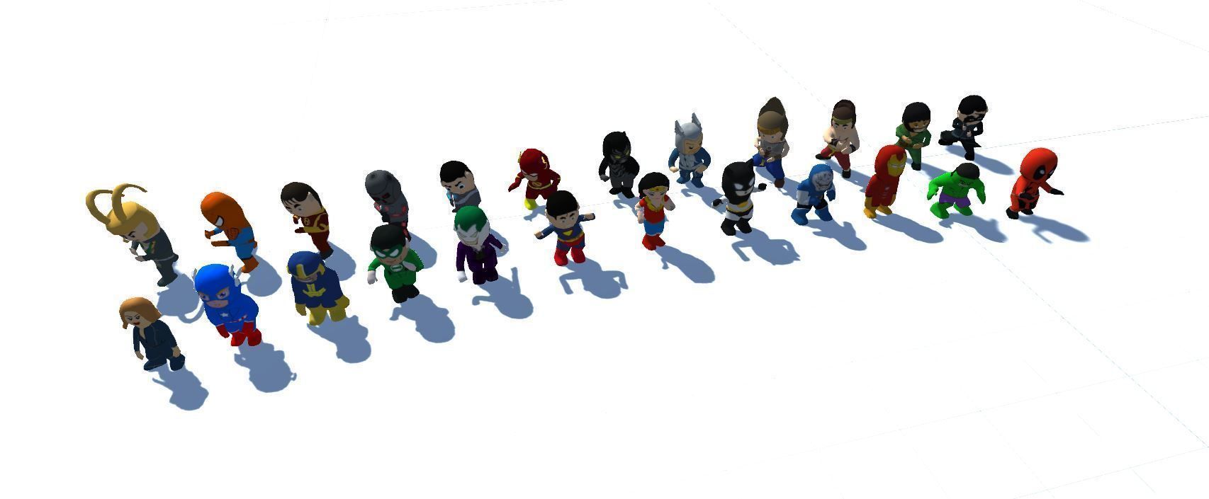 Low Poly Super Heros Low-poly 3D model_4