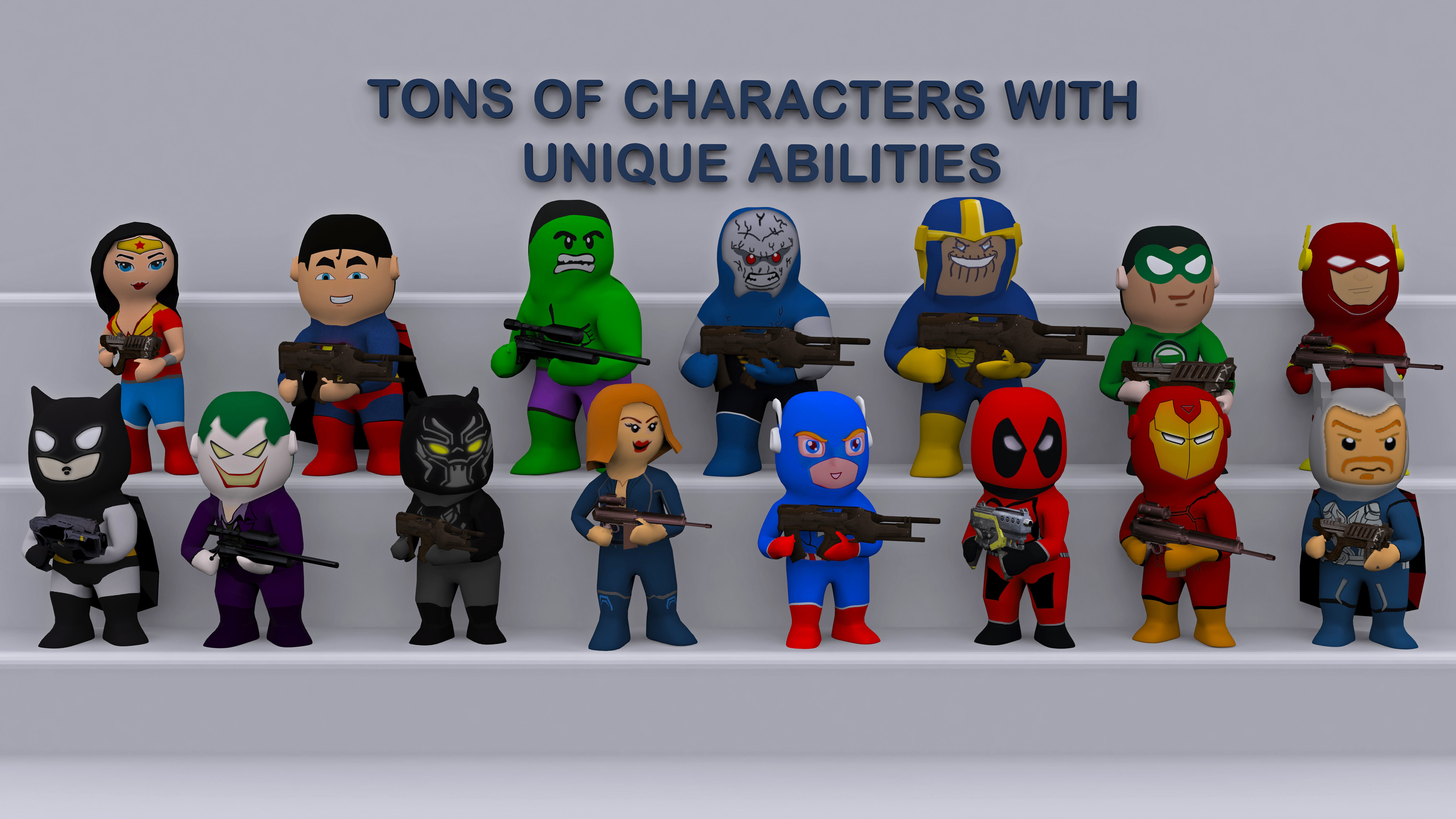 Low Poly Super Heros Low-poly 3D model_8