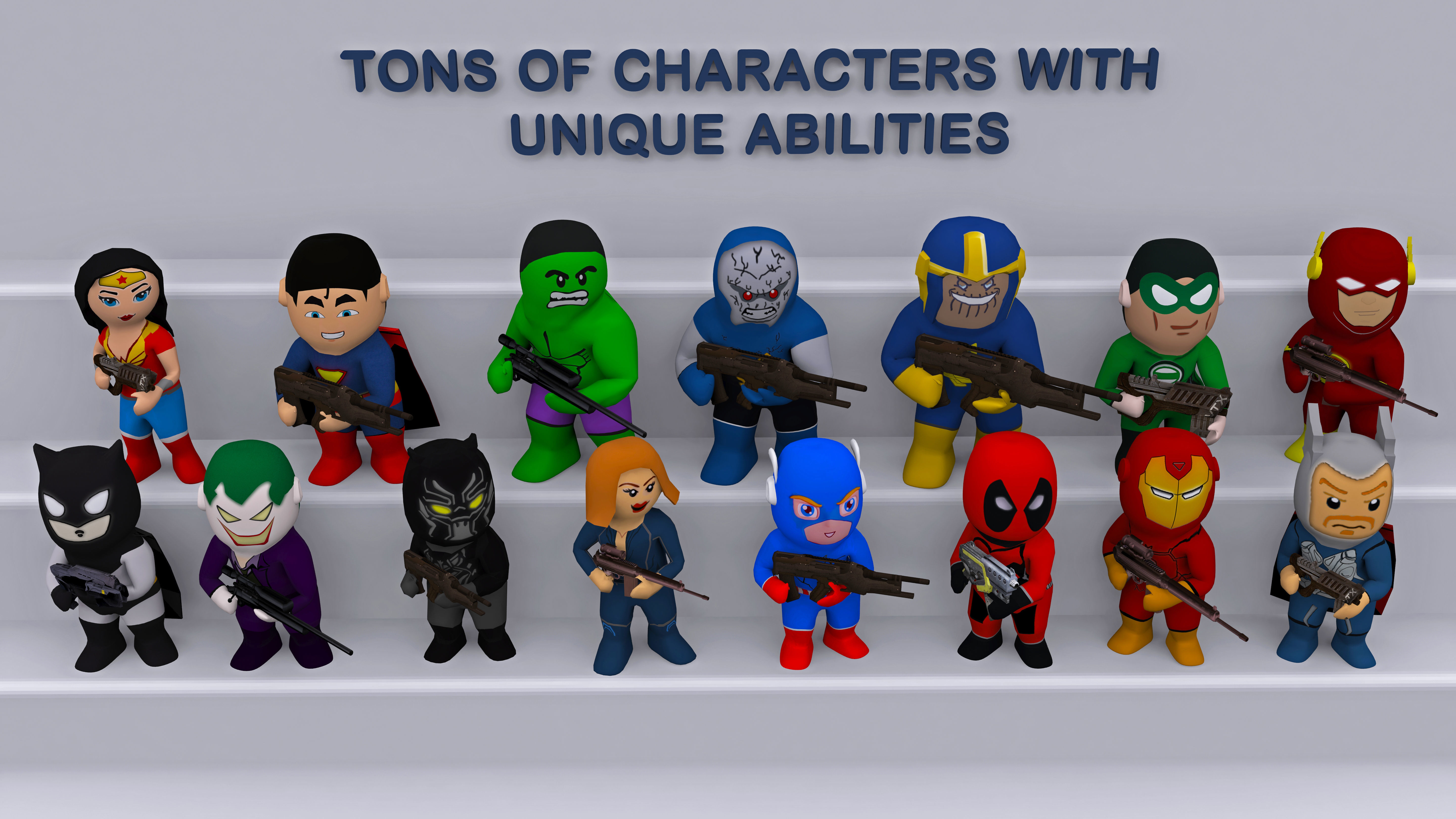 Low Poly Super Heros Low-poly 3D model_9