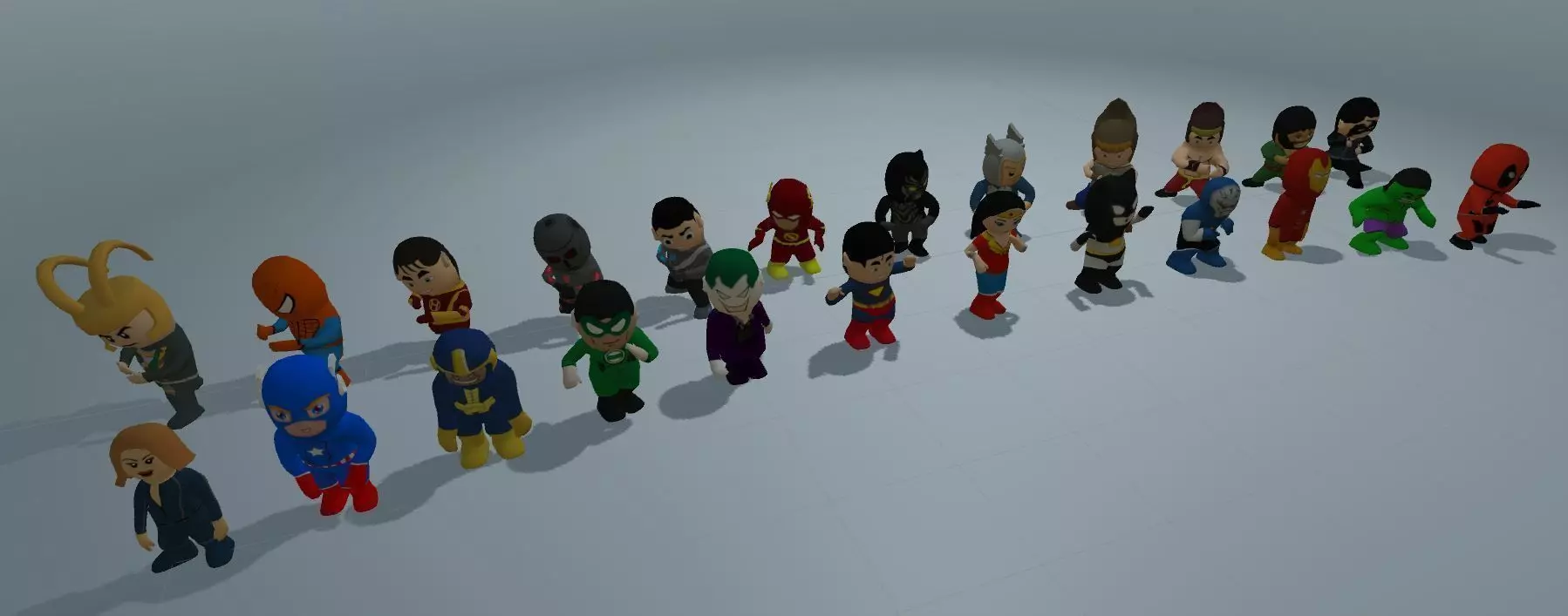 Low Poly Super Heros Low-poly 3D model_0