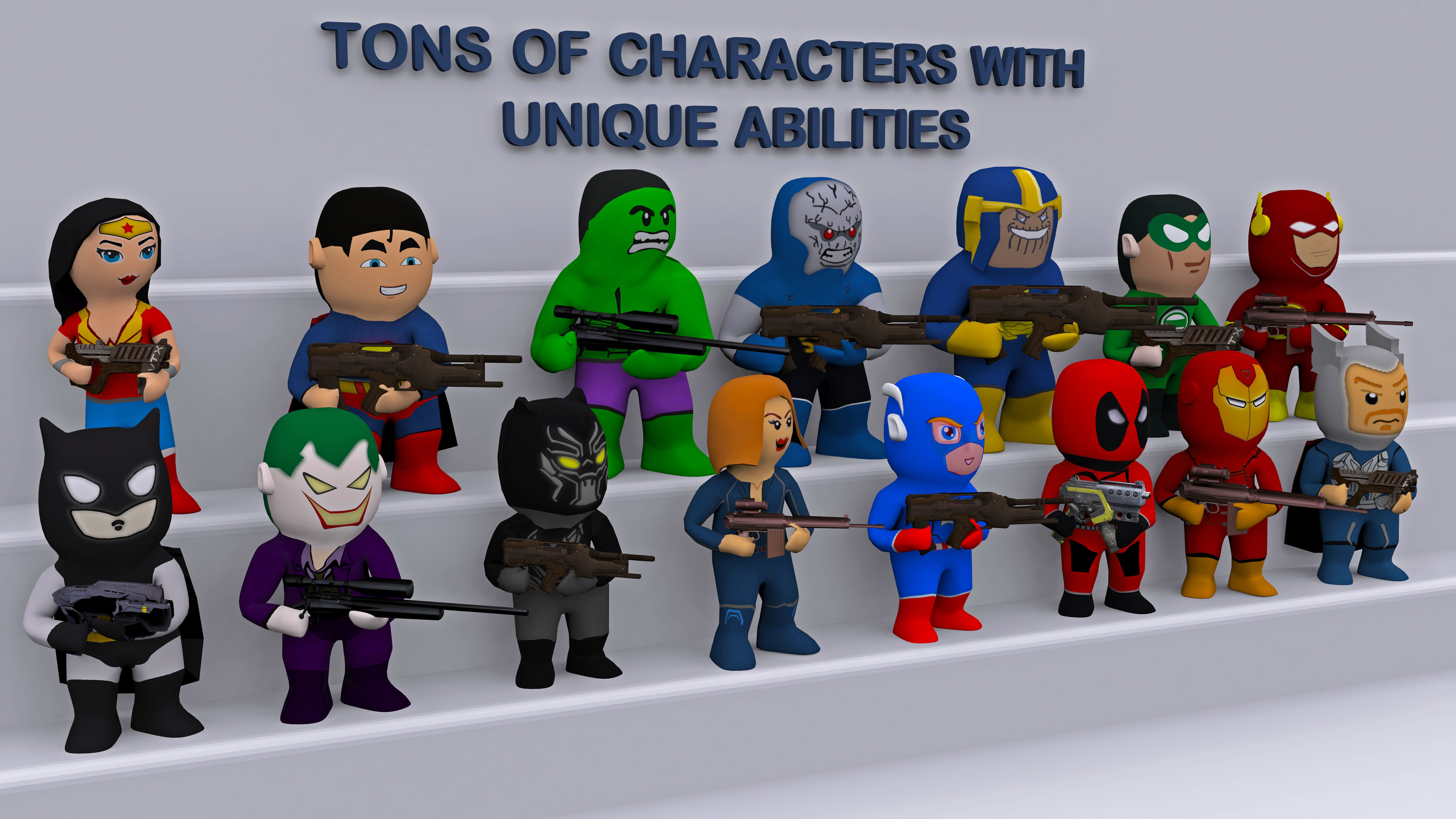 Low Poly Super Heros Low-poly 3D model_10