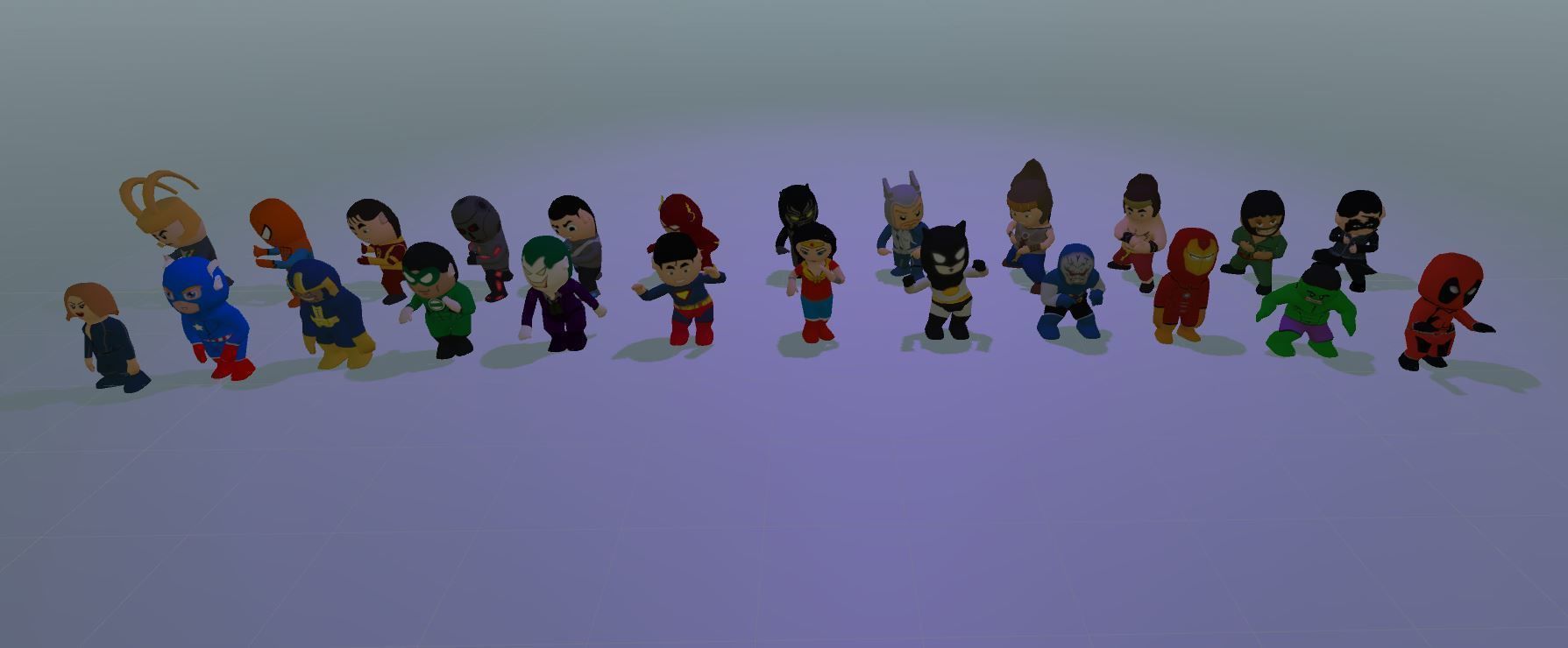 Low Poly Super Heros Low-poly 3D model_1