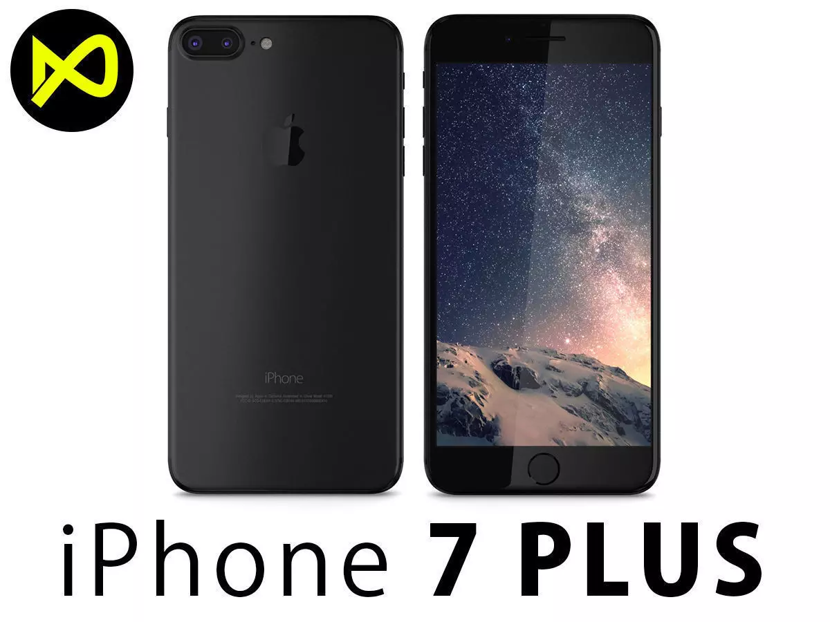 Apple iPhone 7 Plus Matte Black 3D model