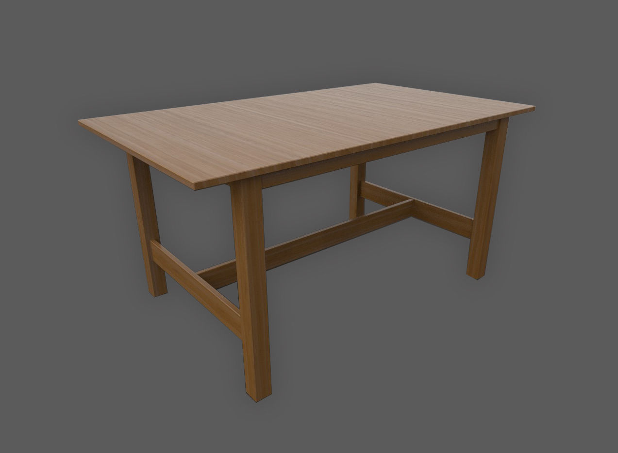 Dining Table Small Low-poly 3D model_1