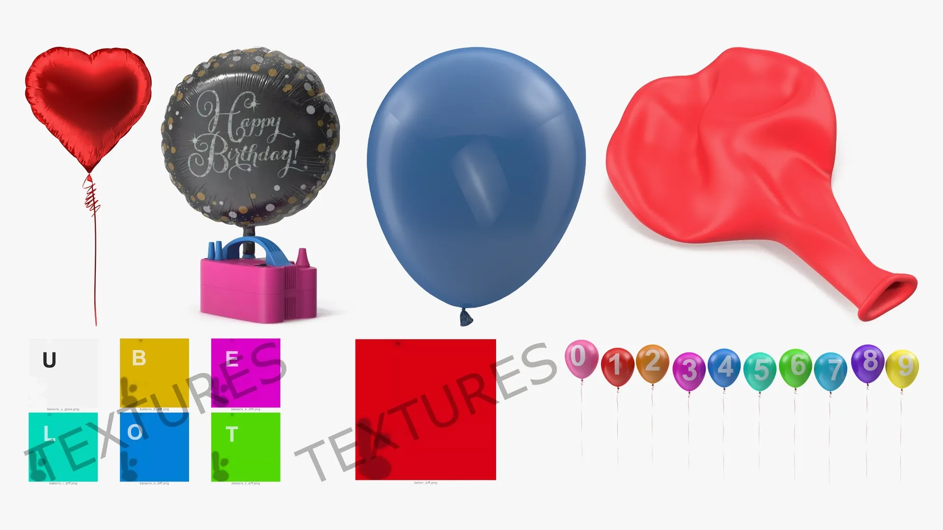 Balloons Collection 2 3D Model Pack | CGTrader
