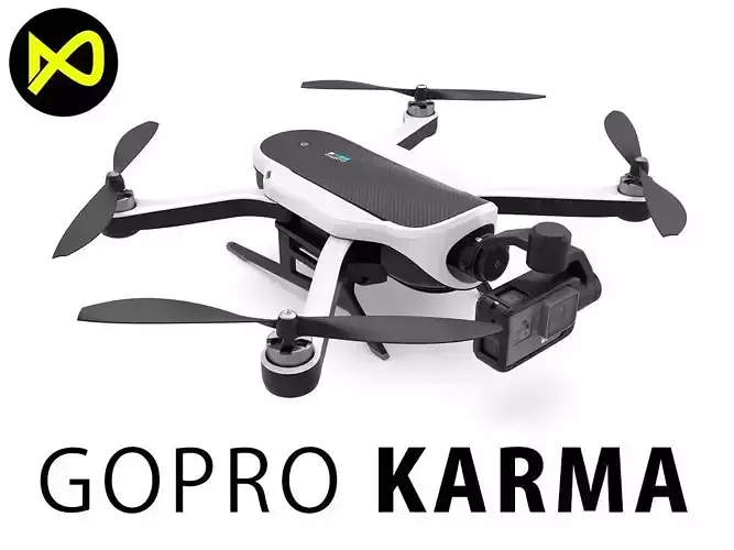 GoPro Karma Drone And GoPro Hero 5 3D model