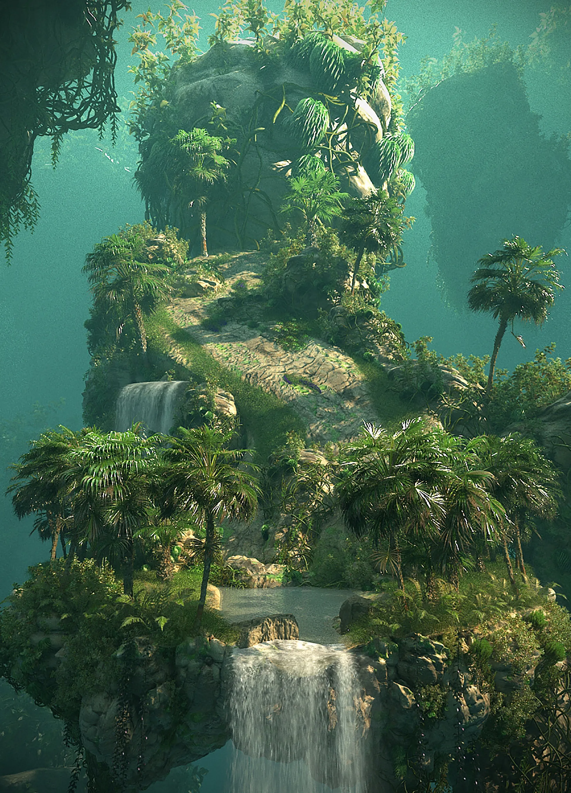 3D model Floating Magical Island VR / AR / low-poly | CGTrader