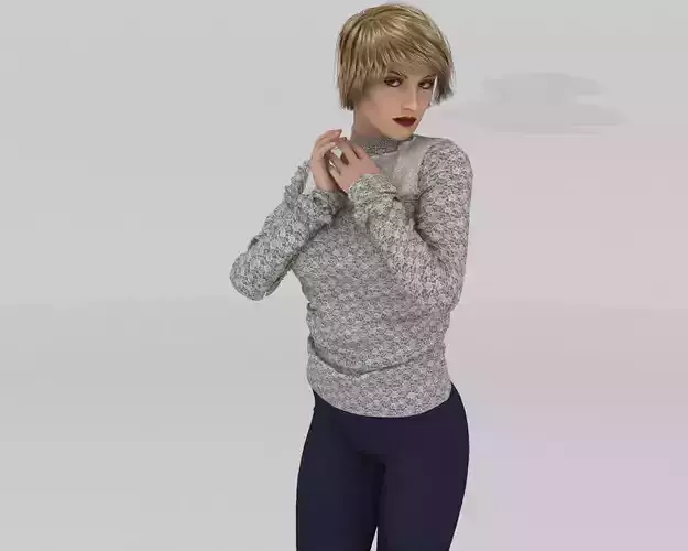 Stylish Designer Women top With pearls and lace 3D model  Free 3D model