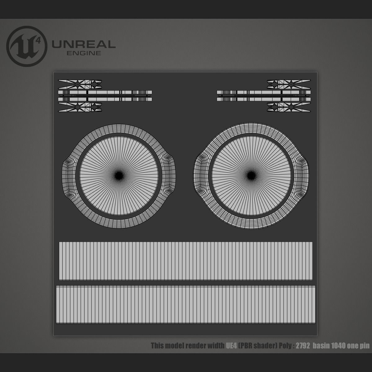 Plastic Basin Low-poly 3D model_7