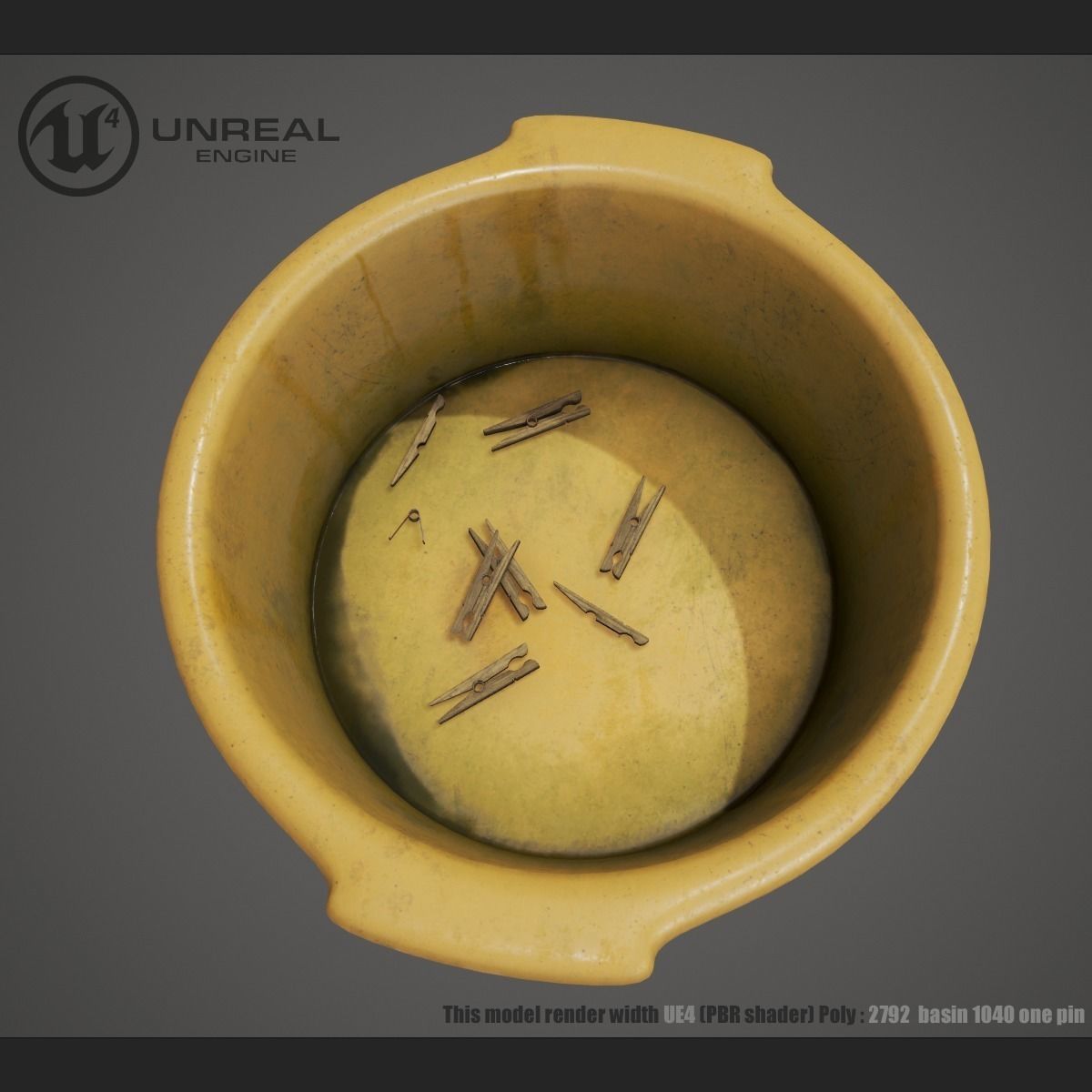 Plastic Basin Low-poly 3D model_2