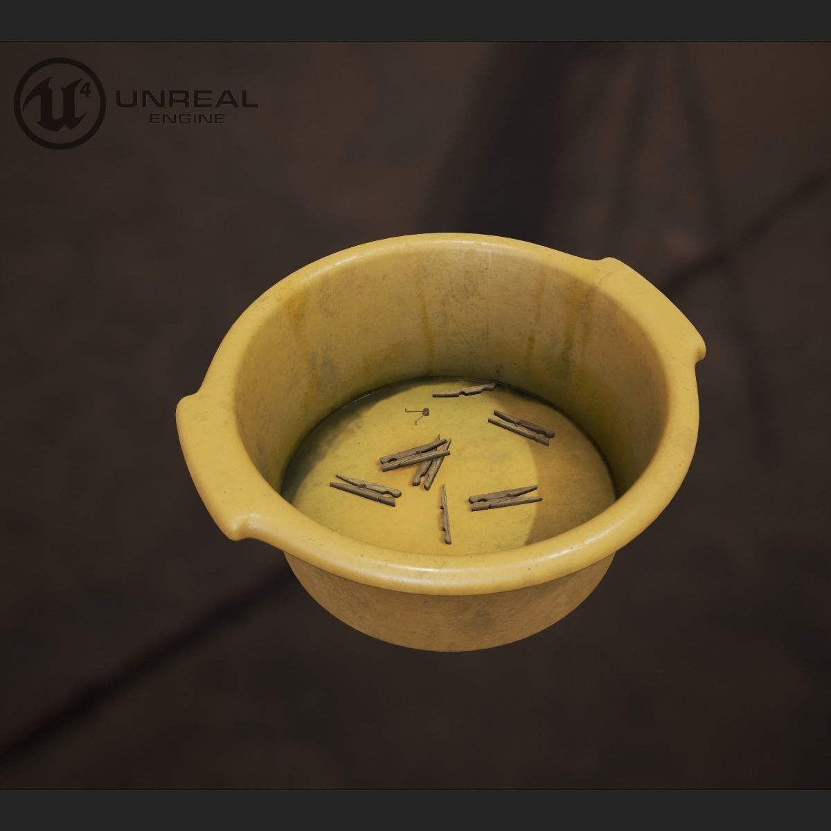 Plastic Basin Low-poly 3D model_8