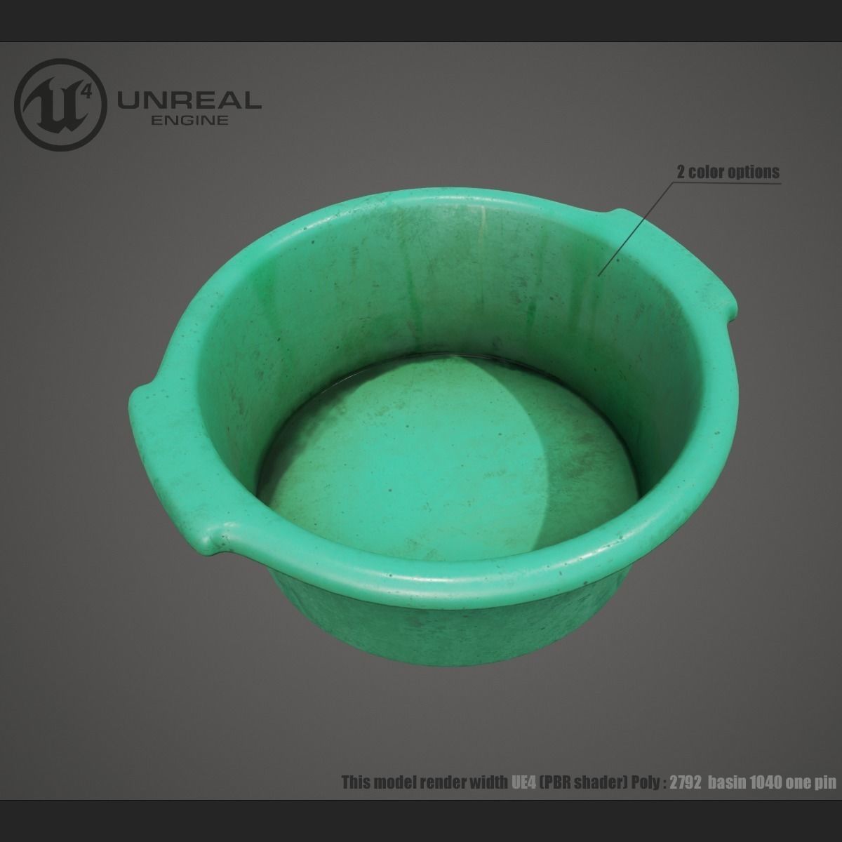 Plastic Basin Low-poly 3D model_1