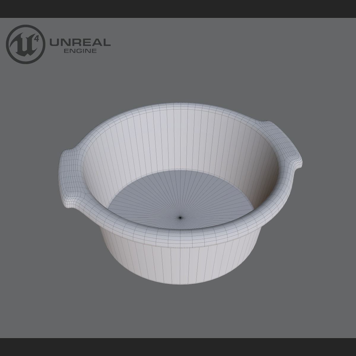 Plastic Basin Low-poly 3D model_5