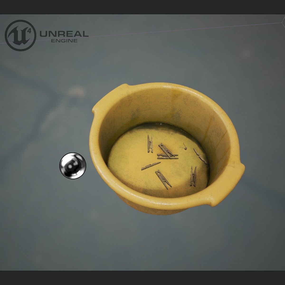 Plastic Basin Low-poly 3D model_9