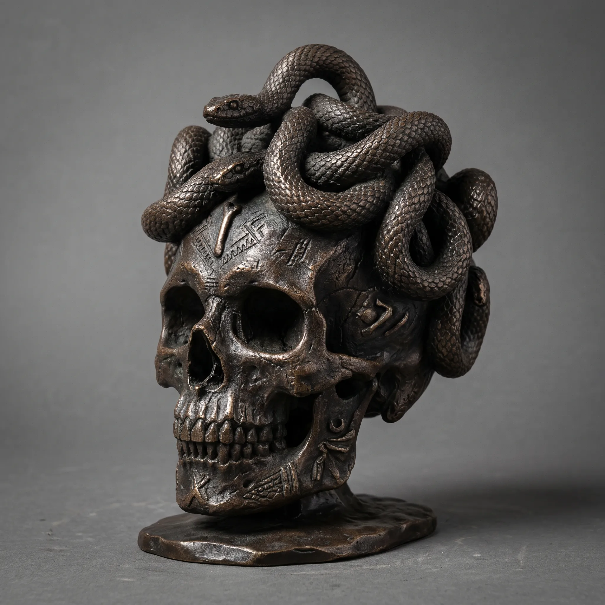 Witch doctor skull sculpture - Silver Fine-Art Statue 3D model | CGTrader