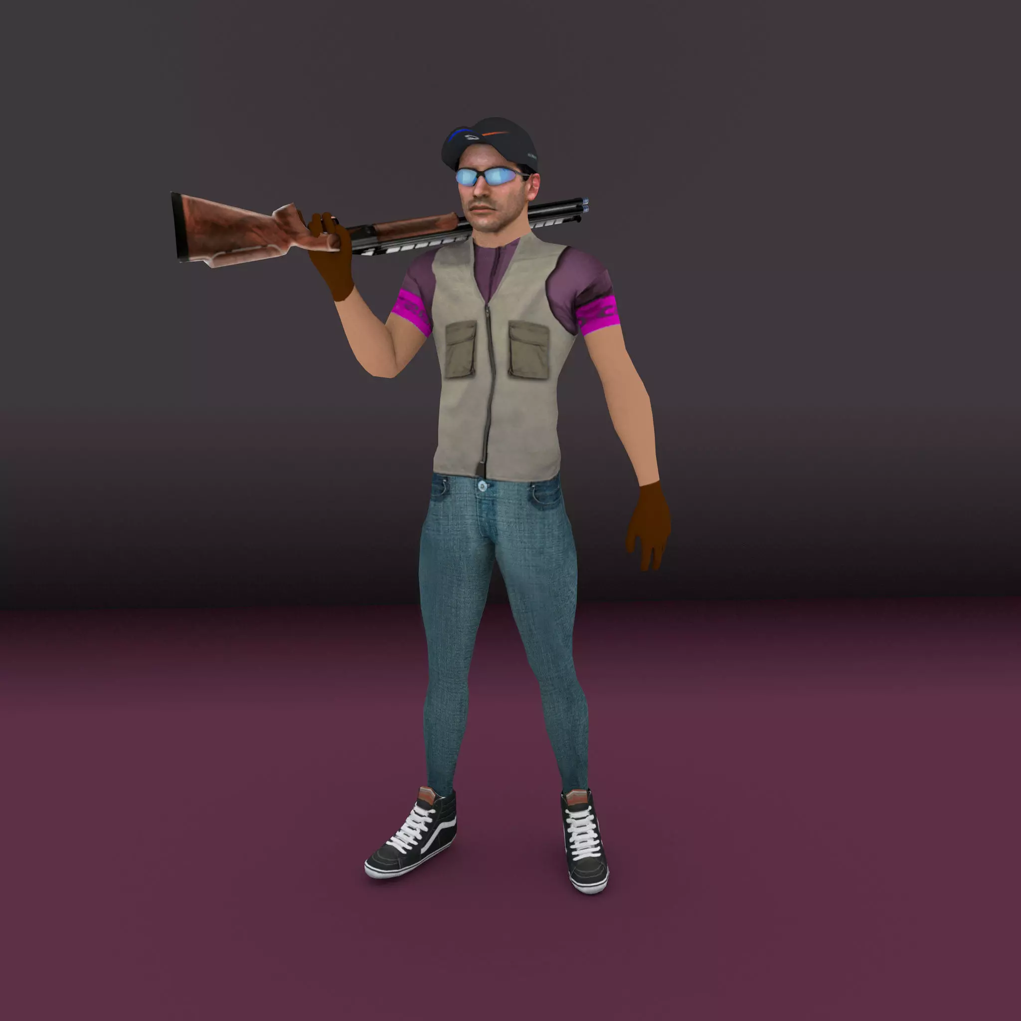 Gaming Character Low-poly 3D model_0