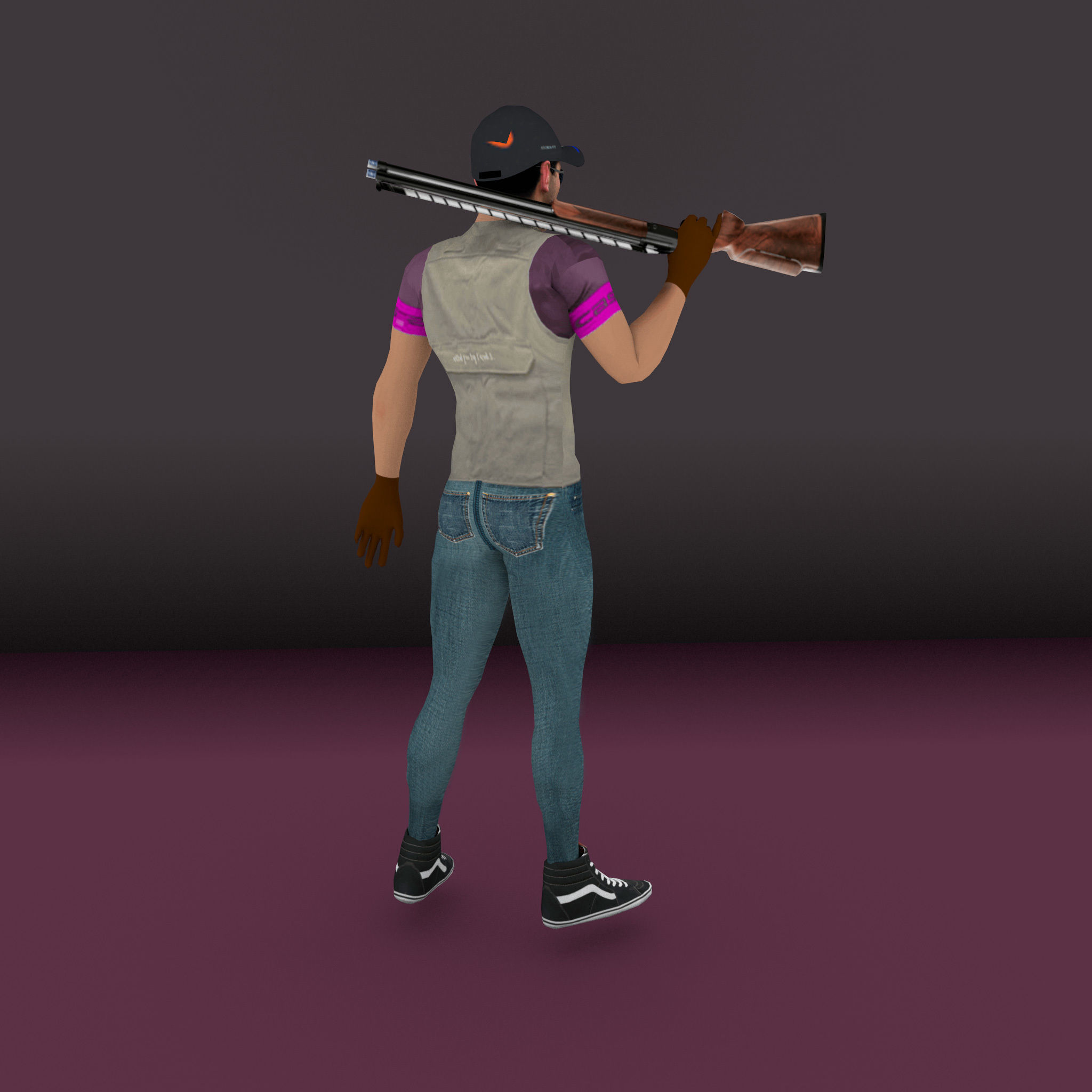 Gaming Character Low-poly 3D model_1