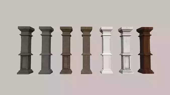 pillars  VR  AR  low-poly 3D model  Free low-poly 3D model