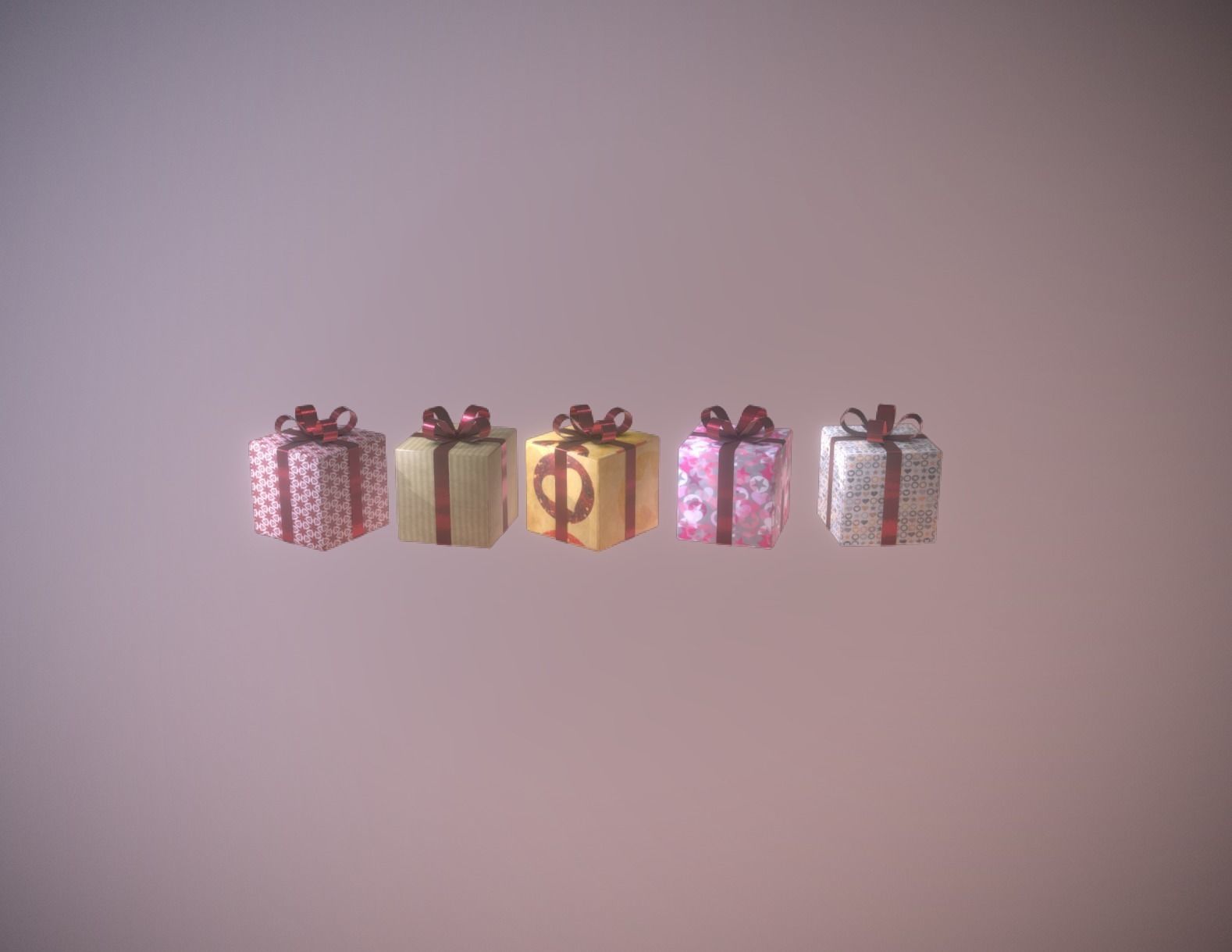 Present low-poly game ready gift boxes Low-poly 3D model_2