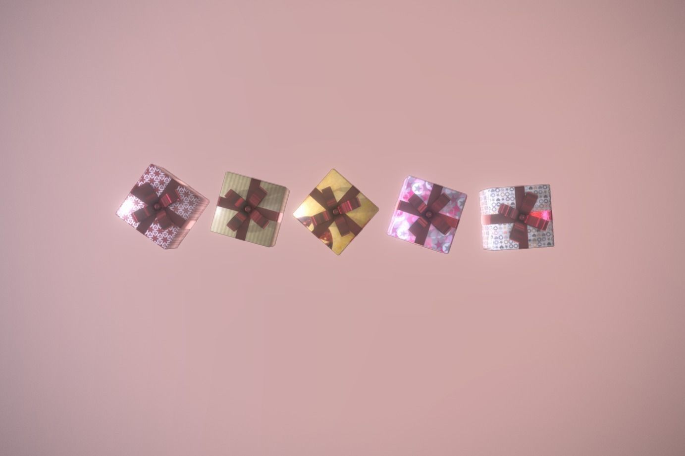 Present low-poly game ready gift boxes Low-poly 3D model_3