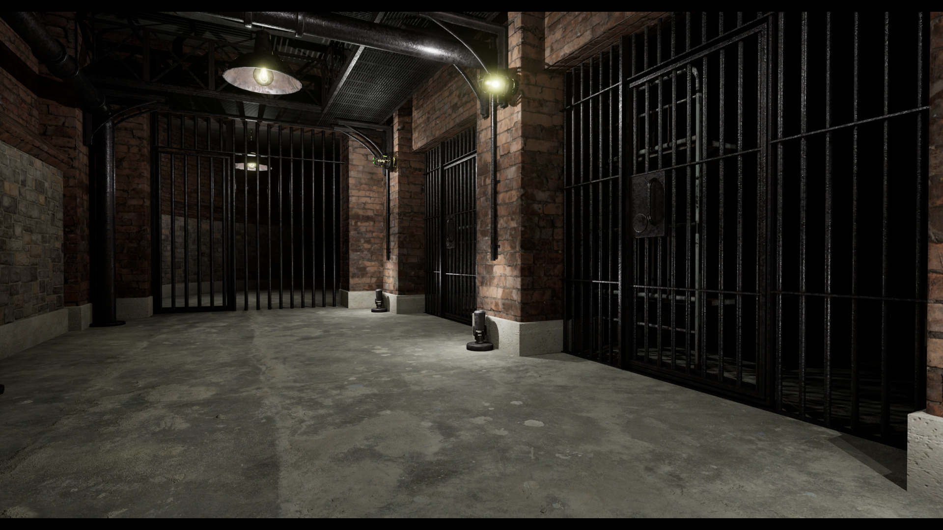 Low poly Prison Cell Block Low-poly 3D model_10
